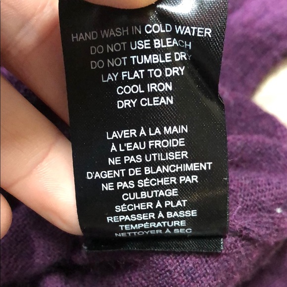 Badgley Mischka 100% Merino Wool purple Sweater - Sz L - Picture 13 of 15